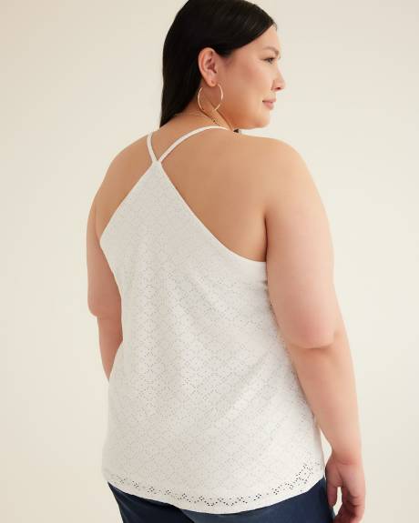Camisole licou à volants avec fines bretelles