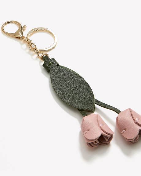 Porte-cl&eacute;s breloque pour sac avec tulipes