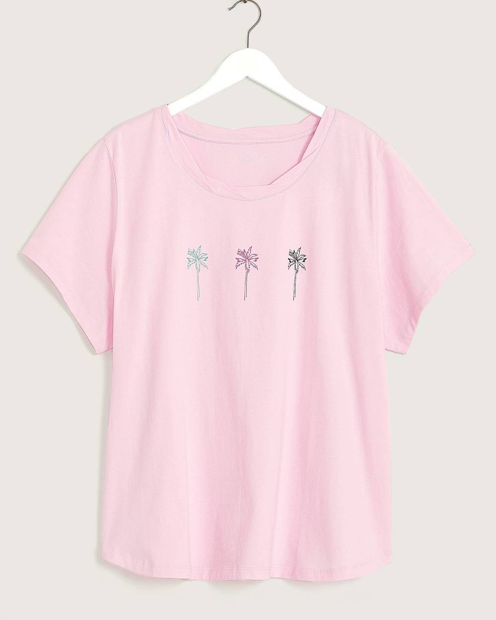 Cotton Pyjama Tee Palm Tree Print ti VOGLIO Penningtons