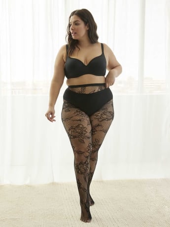 Floral Fishnet Tights