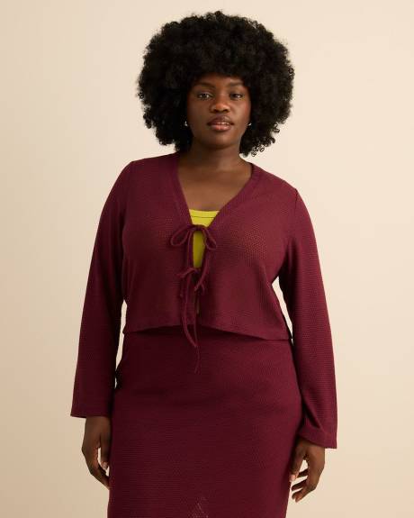 Cardigan nou&eacute; &agrave; manches cloches