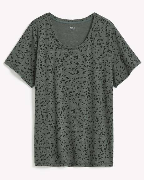 T-shirt coupe galbée à manches courtes et col rond