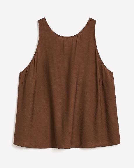 Sleeveless Swing Blouse with Back Bow Tie