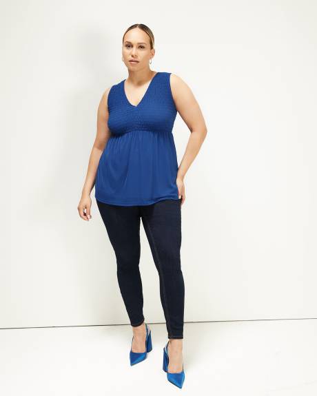 Haut évasé en tricot à maille et smocks - Addition Elle