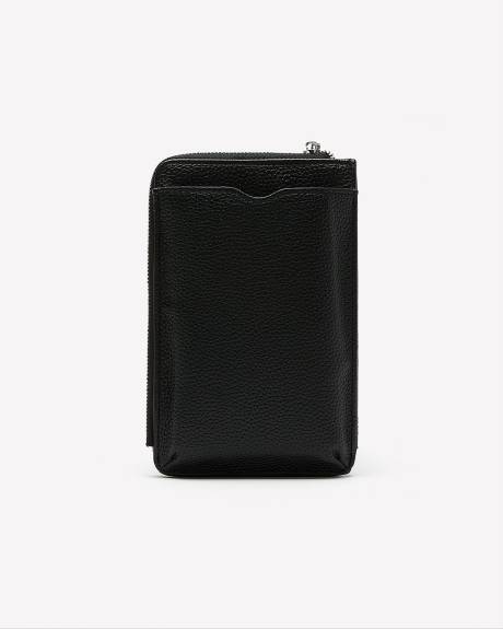 Sac à bandoulière en faux cuir texturé pour téléphone cellulaire