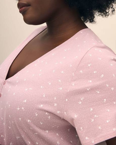 Robe de nuit courte à col Henley - ti Voglio
