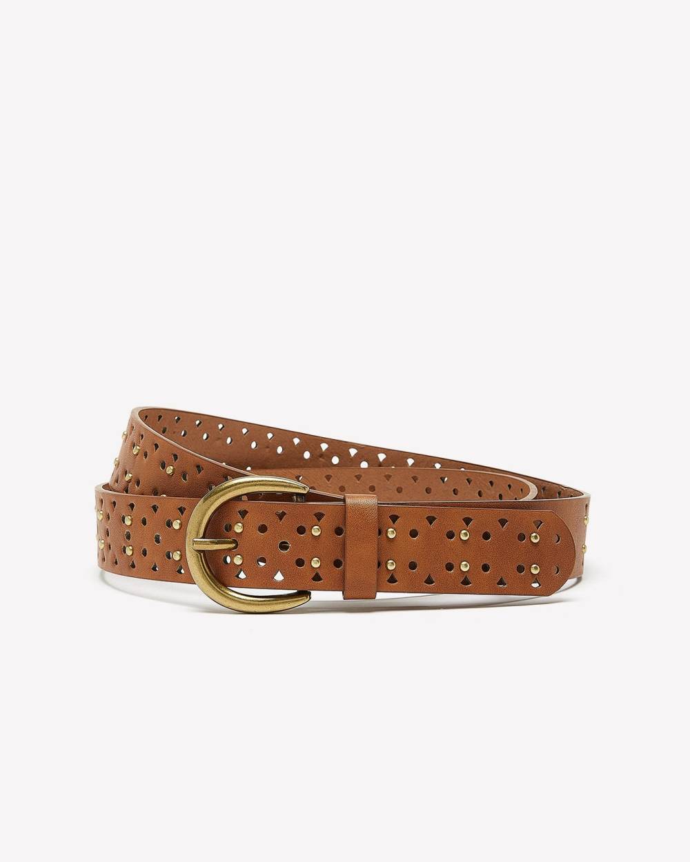 Cognac Perforated Belt