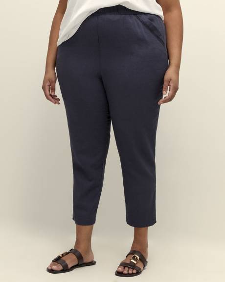 Linen Blend Tapered-Leg Pant