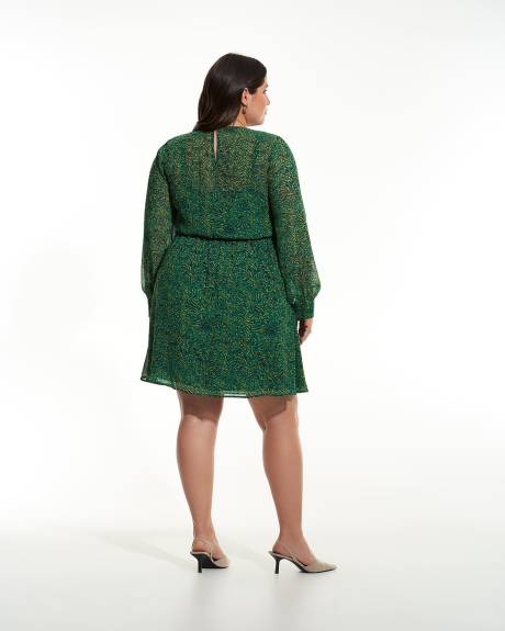 Swirl Print Flared Dress - Addition Elle