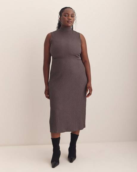Mock-Neck Extended Sleeve Midi Dress - Addition Elle