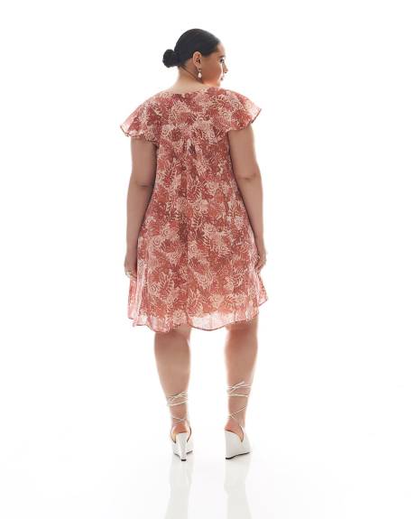 Lightweight Swing Dress with Short Flutter Sleeves - Addition Elle