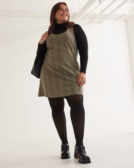 Sleeveless Plaid Knit Dress