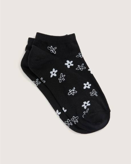 Chaussettes courtes à motifs de petites fleurs