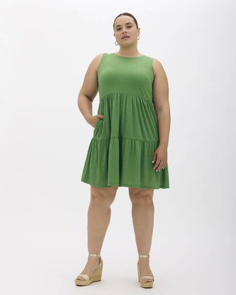 Sleeveless Tiered Swing Dress - Addition Elle