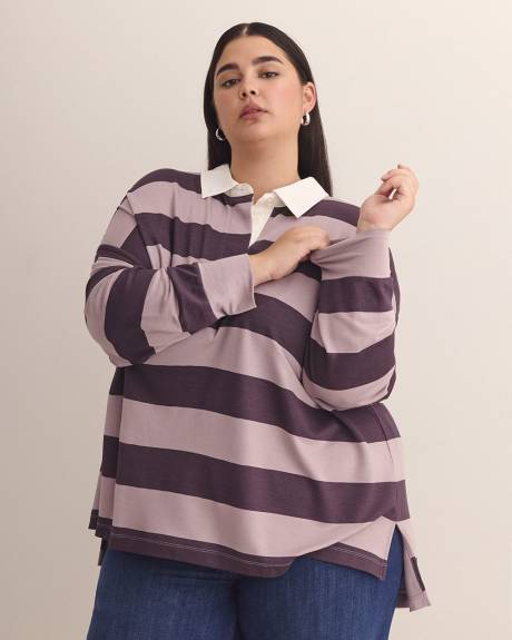 Long-Sleeve Striped Rugby Shirt - Active Zone