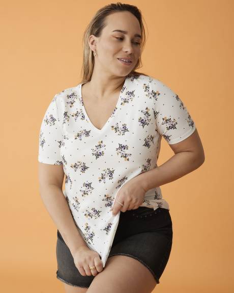 Responsible, Printed Silhouette-Fit Tee - Addition Elle