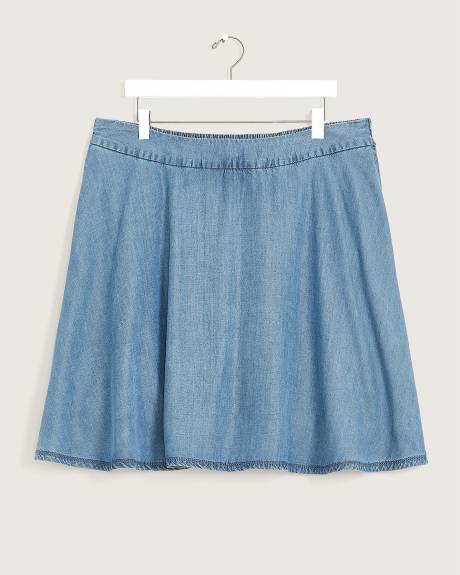 Responsible, Tencel Skater Skort, Medium Wash - d/C JEANS