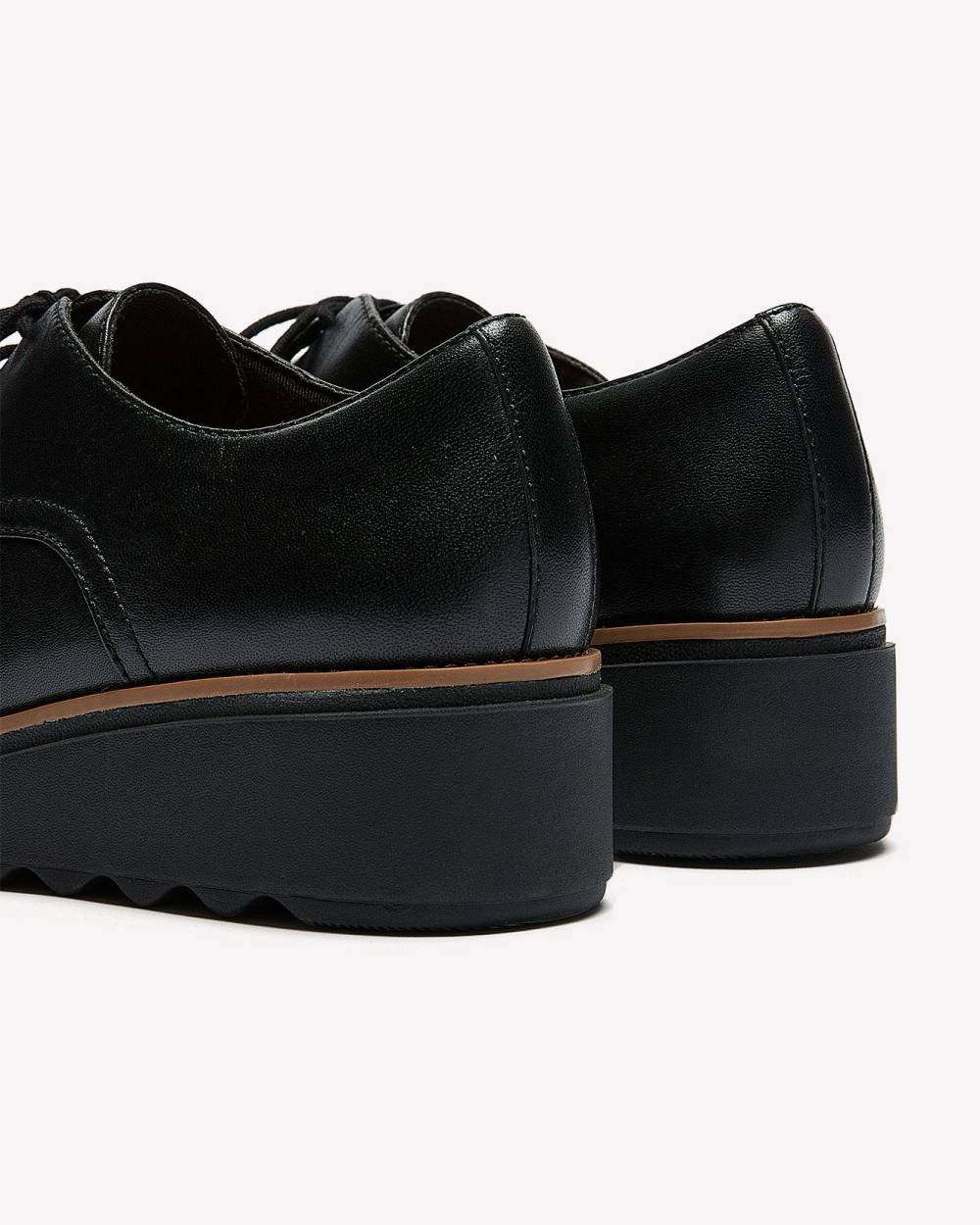 WideWidth, Sharon Rae Black Leather LaceUp Loafers Clarks Penningtons