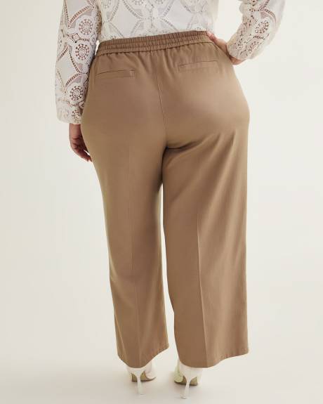 Pantalon à enfiler avec jambe évasée plissée