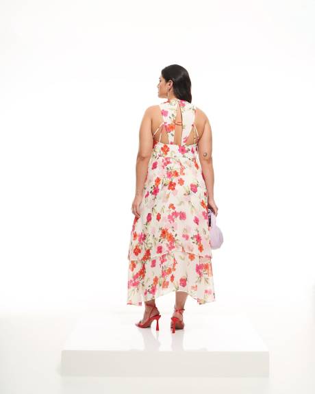 Robe longue fleurie sans manches - Addition Elle