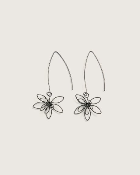 Boucles d'oreilles à pendant floral