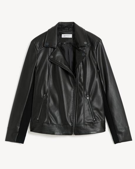 Faux-Leather Moto Jacket - Addition Elle
