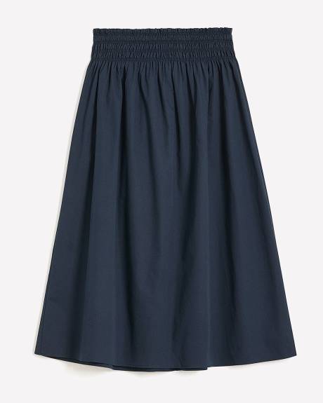 Blue Poplin Pull-On Maxi Skirt