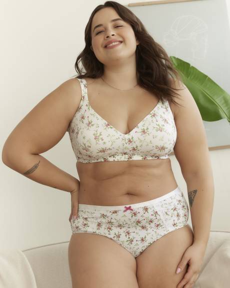 Floral-Print Wireless T-Shirt Bra - ti VOGLIO