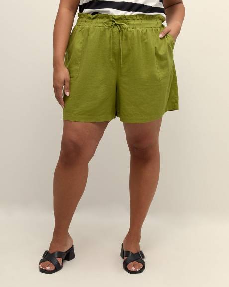 Linen Blend Pull-On Short