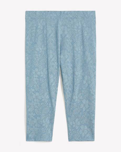 Floral Textured Fashion Capri Legging - PENN. Essentials