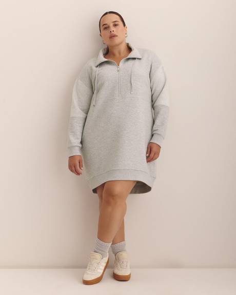 Heather Grey Ottoman Mock-Neck Sweatshirt Dress - Active Zone Heather Grey Ottoman Mock-Neck Sweatshirt Dress - Active Zone