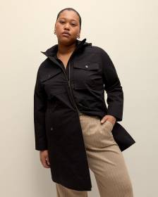 Long Water-Repellent Crinkle Jacket
