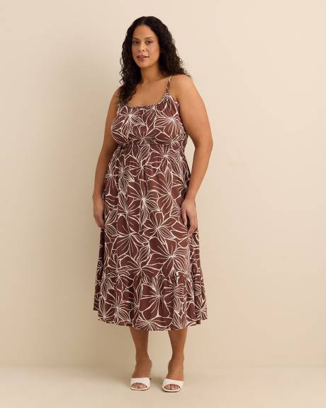 Responsible, Scoopneck Maxi Dress With Smocking at Waist