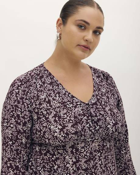 Responsible, Empire Waist Blouse with Long Balloon Sleeves - Addition Elle