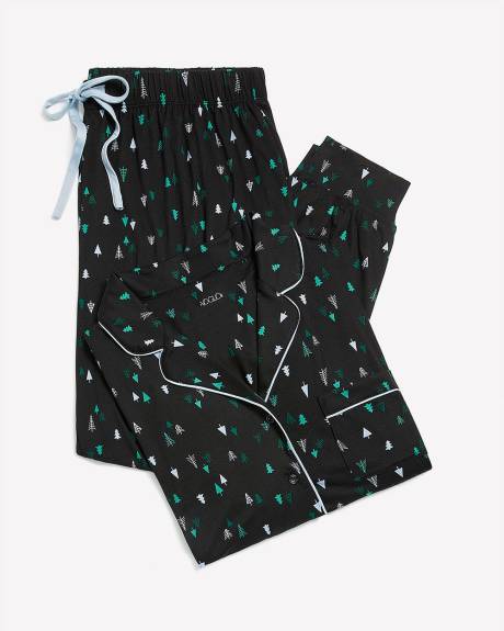 Brushed Pyjama Set with Pine Tree Print - ti Voglio