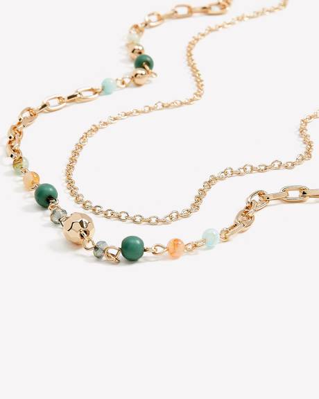 Long Two-Layer Beaded Necklace