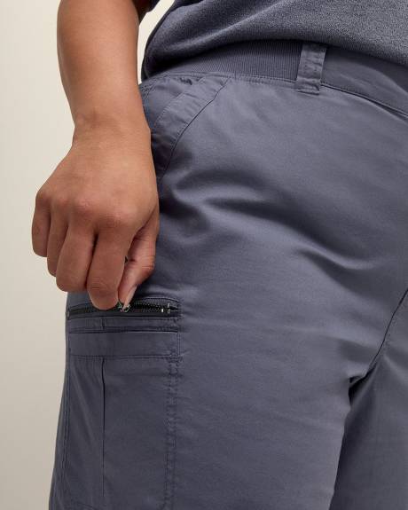 Cotton Bermuda with Ribbed Waistband