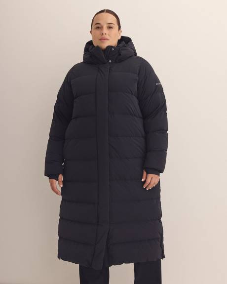 Black Amaze Puff Long Hooded Jacket - Columbia