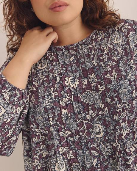 Pintuck Long-Sleeve Blouse