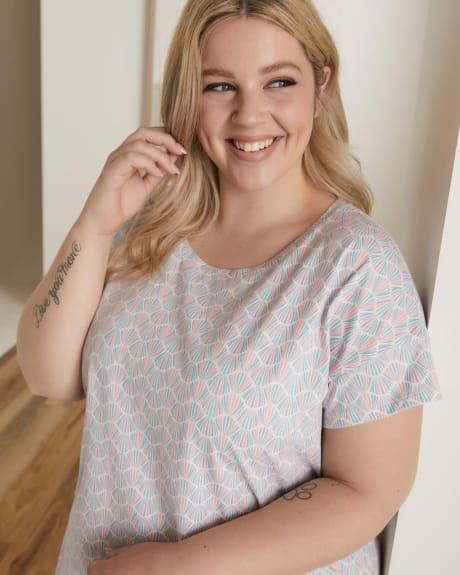 Chemise de nuit à manches courtes et imprimé