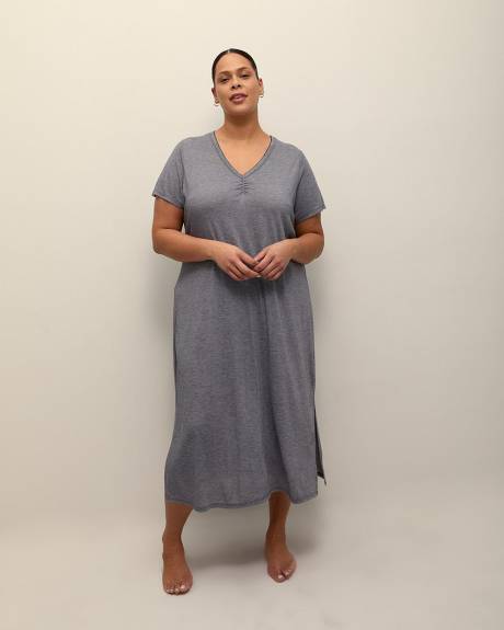 Chemise de nuit longue bleue à manches courtes - ti Voglio