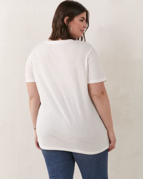 Printed U-Neck Boyfriend Tee