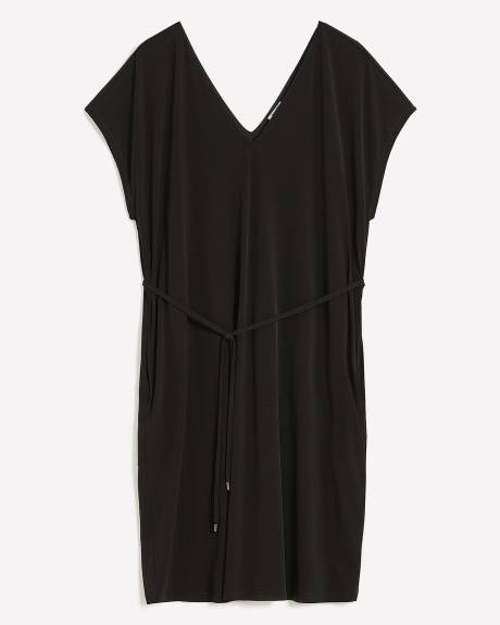 Knit Dress V-Shaped Front and Back Neckline