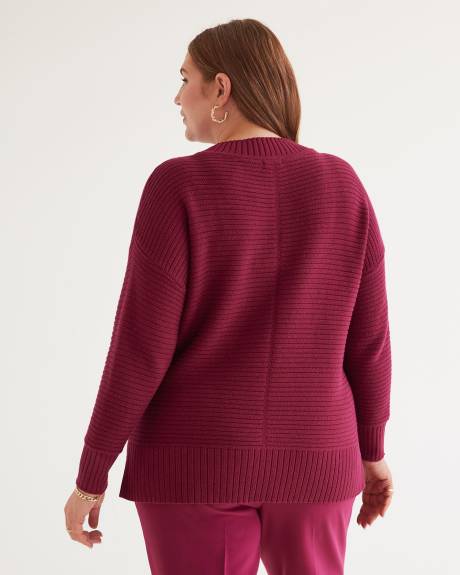 Cotton Sweater with Ottoman Stitches