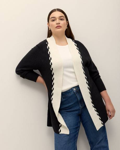Cardigan tunique en mailles torsadées