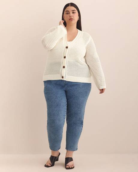 Long-Sleeve Crochet Cardigan