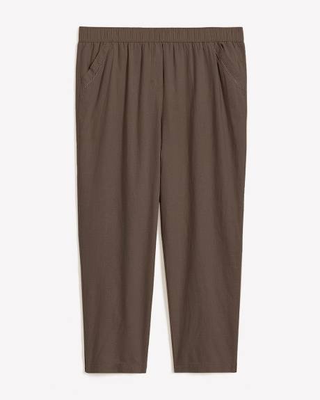 Linen Blend Tapered-Leg Pant