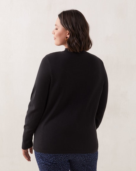 Mock Neck Sweater With Cutout Detail - Addition Elle