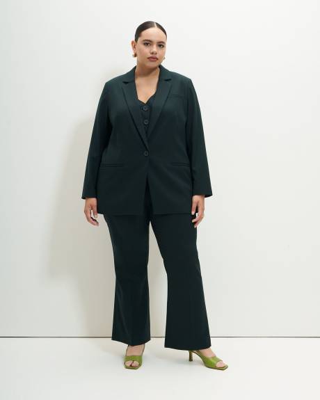 Twill Fitted Blazer, Green - Addition Elle