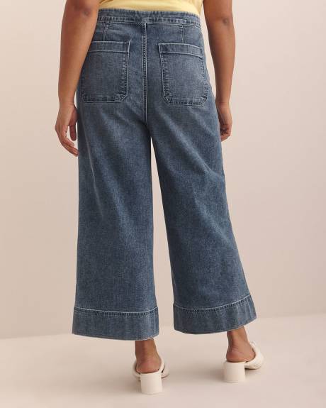 High-Waisted Ultra Wide-Leg Cropped Sailor Jeans - Addition Elle